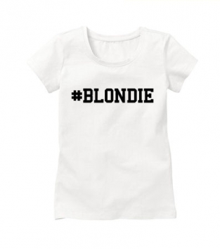 T-shirt met strijkletters #blondie